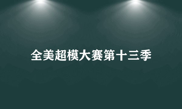 全美超模大赛第十三季