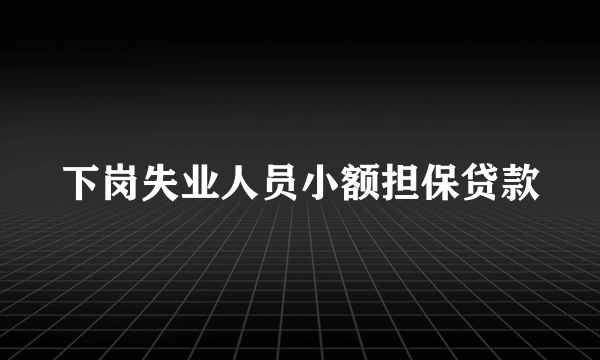 下岗失业人员小额担保贷款