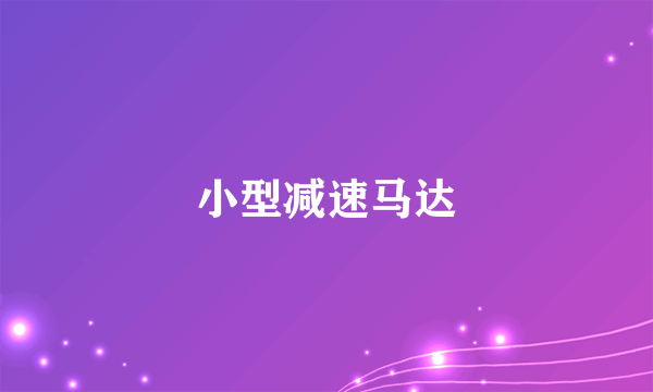小型减速马达