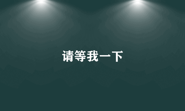 请等我一下