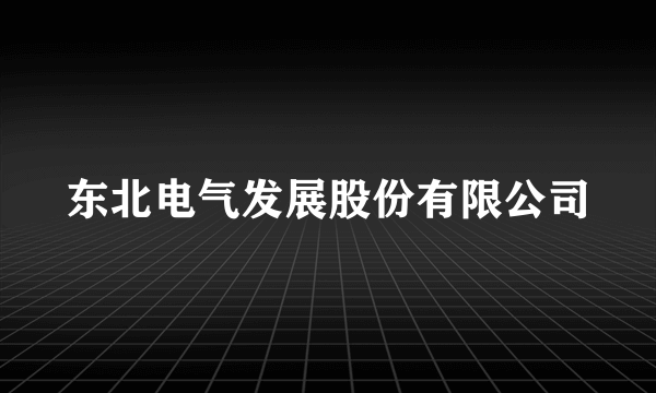 东北电气发展股份有限公司