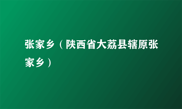 张家乡（陕西省大荔县辖原张家乡）