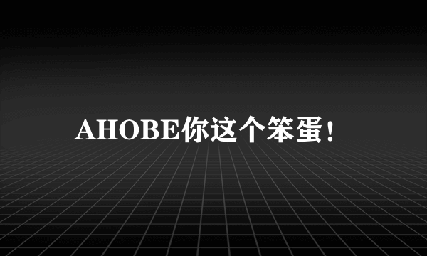 AHOBE你这个笨蛋！