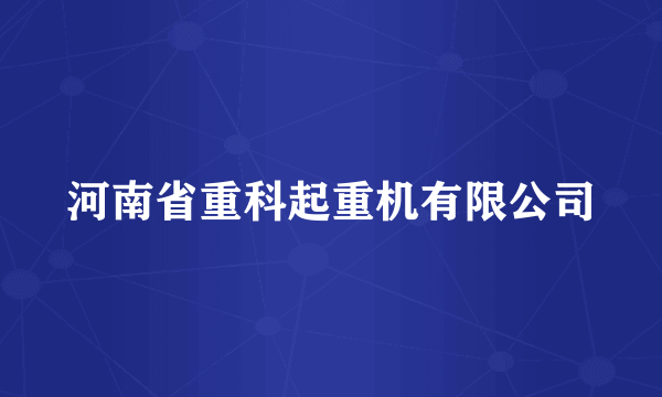 河南省重科起重机有限公司