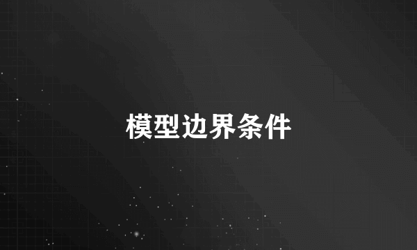 模型边界条件
