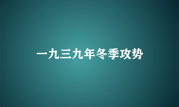一九三九年冬季攻势