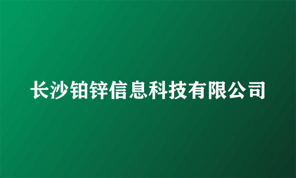 长沙铂锌信息科技有限公司