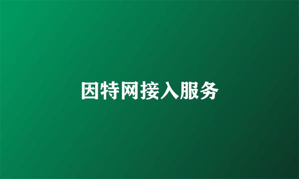 因特网接入服务