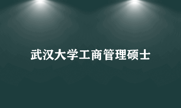 武汉大学工商管理硕士