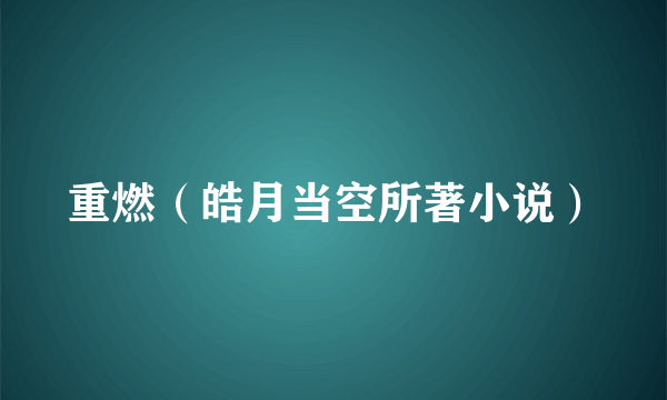 重燃（皓月当空所著小说）