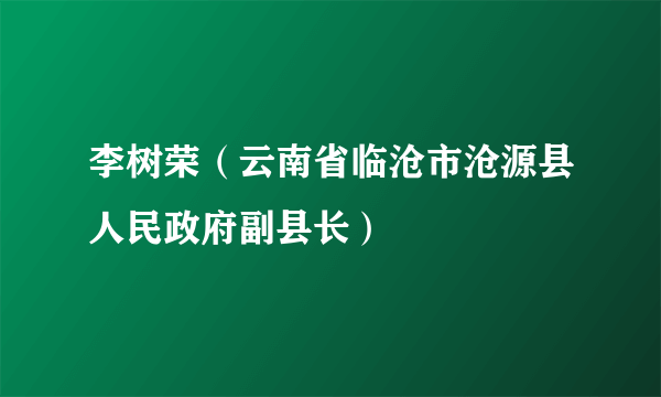 李树荣（云南省临沧市沧源县人民政府副县长）