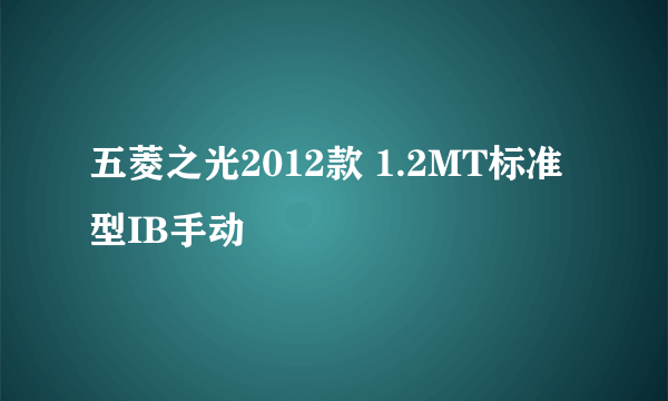 五菱之光2012款 1.2MT标准型IB手动
