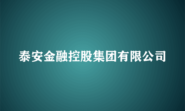 泰安金融控股集团有限公司