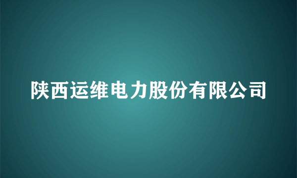 陕西运维电力股份有限公司