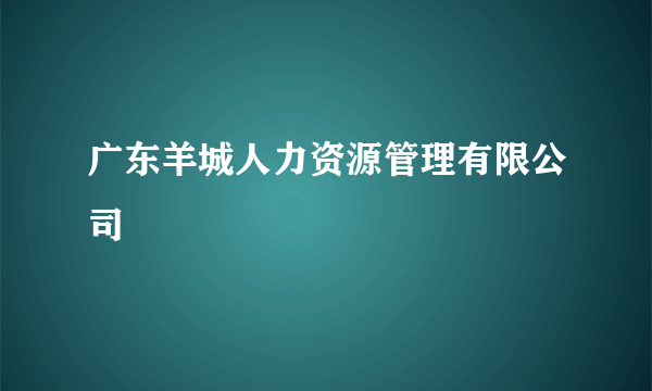 广东羊城人力资源管理有限公司