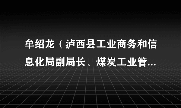 牟绍龙（泸西县工业商务和信息化局副局长、煤炭工业管理局局长）