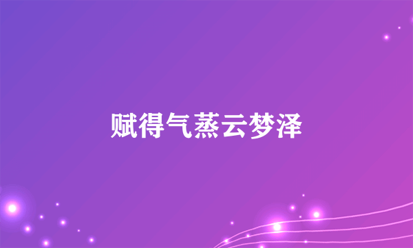 赋得气蒸云梦泽