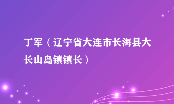 丁军（辽宁省大连市长海县大长山岛镇镇长）