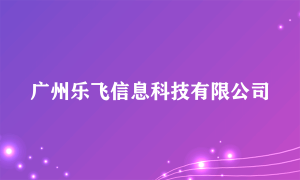 广州乐飞信息科技有限公司