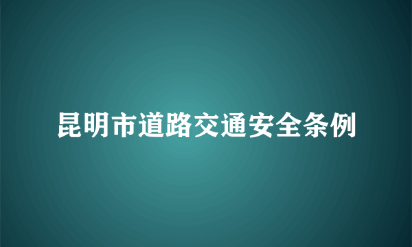 昆明市道路交通安全条例