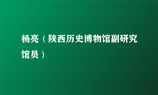 杨亮（陕西历史博物馆副研究馆员）