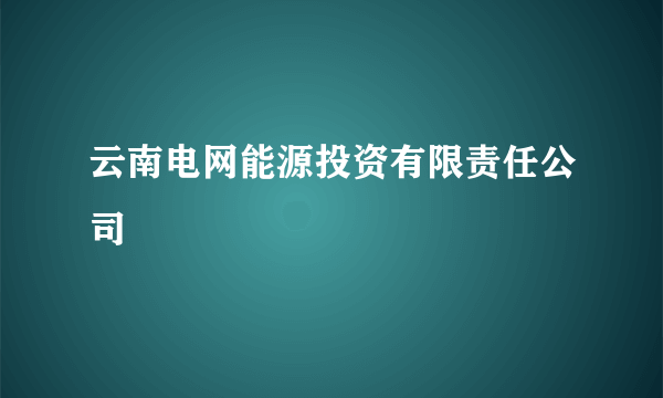 云南电网能源投资有限责任公司