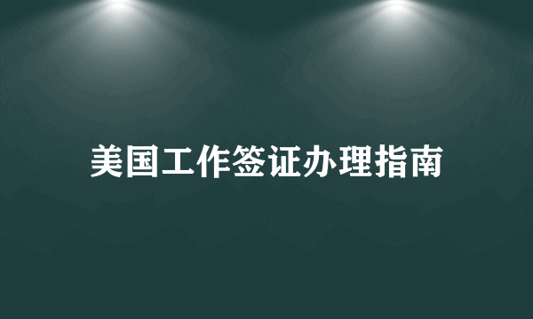 美国工作签证办理指南