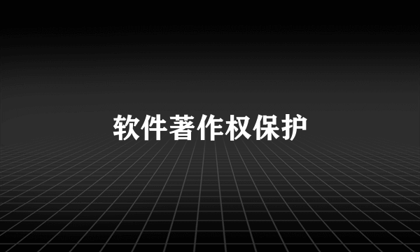 软件著作权保护
