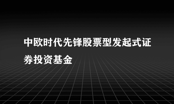 中欧时代先锋股票型发起式证券投资基金