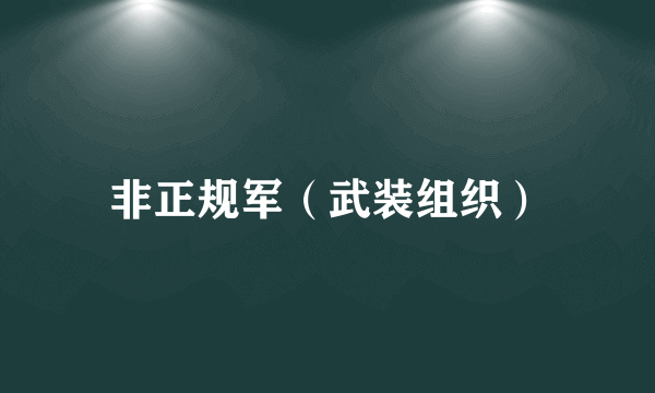 非正规军（武装组织）