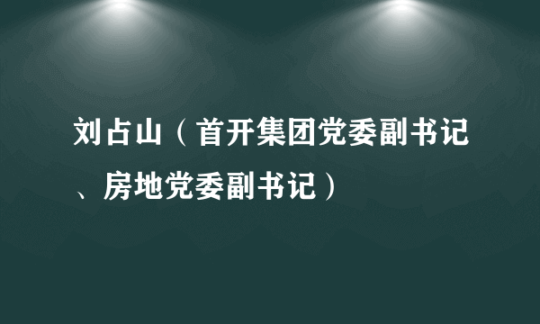 刘占山（首开集团党委副书记、房地党委副书记）