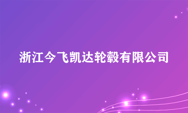 浙江今飞凯达轮毂有限公司
