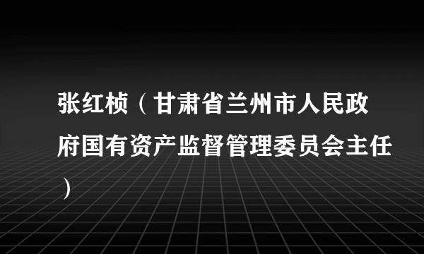 张红桢（甘肃省兰州市人民政府国有资产监督管理委员会主任）
