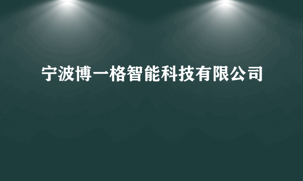 宁波博一格智能科技有限公司
