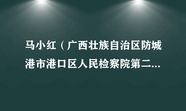 马小红（广西壮族自治区防城港市港口区人民检察院第二检察部主任）