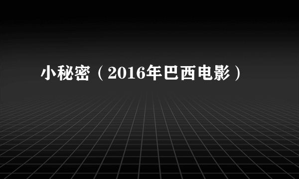 小秘密（2016年巴西电影）