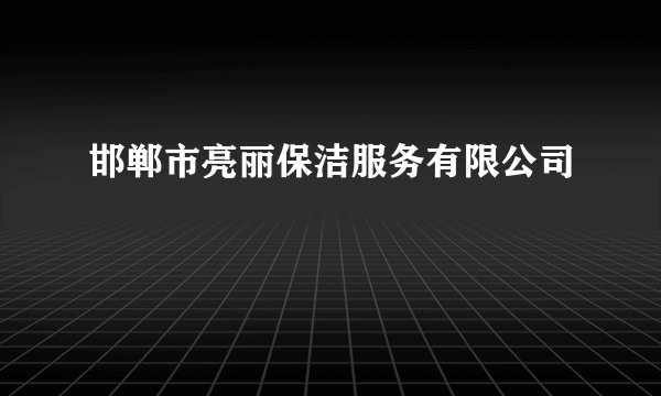 邯郸市亮丽保洁服务有限公司