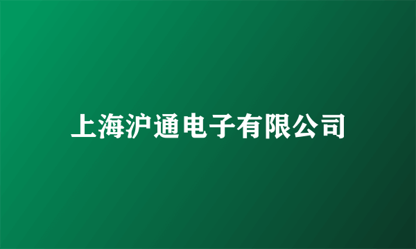 上海沪通电子有限公司