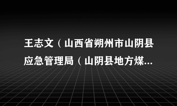 王志文（山西省朔州市山阴县应急管理局（山阴县地方煤矿安全监督管理局）负责人）