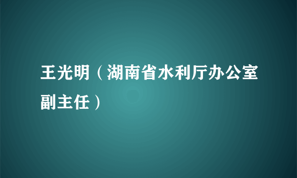 王光明（湖南省水利厅办公室副主任）