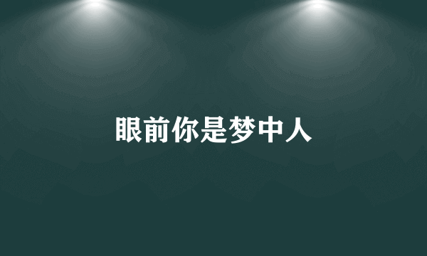 眼前你是梦中人
