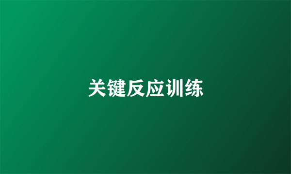 关键反应训练