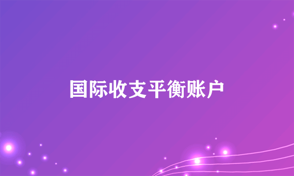 国际收支平衡账户