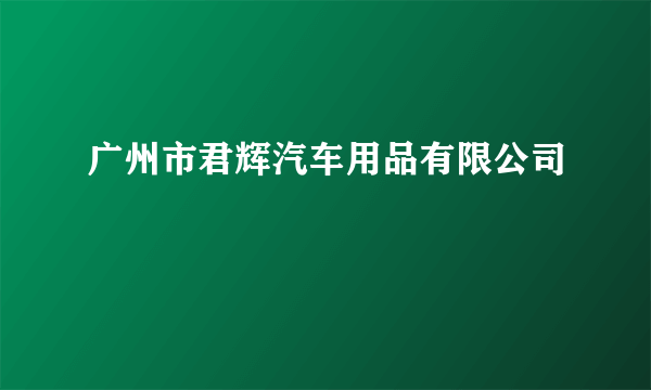 广州市君辉汽车用品有限公司