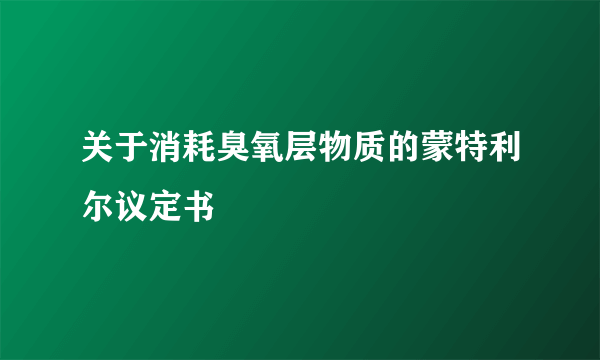 关于消耗臭氧层物质的蒙特利尔议定书