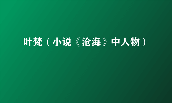 叶梵（小说《沧海》中人物）