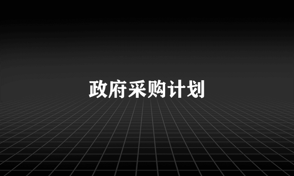 政府采购计划