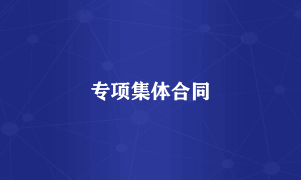 专项集体合同