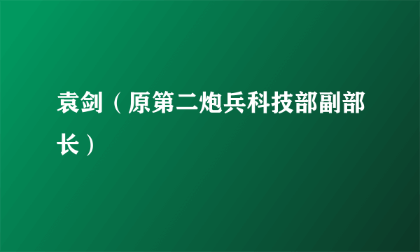 袁剑（原第二炮兵科技部副部长）