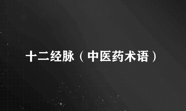 十二经脉（中医药术语）